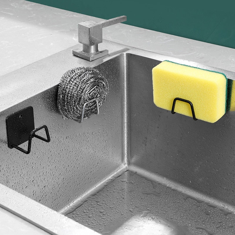 Sink Sponge Holder With Self-Adhesive Wall Hooks