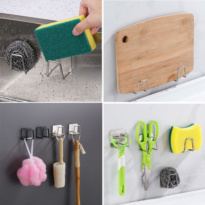 Sink Sponge Holder With Self-Adhesive Wall Hooks